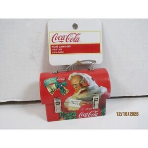 Coca Cola Santa Claus Mini Carry All Tin Box Christmas Holiday Decoration